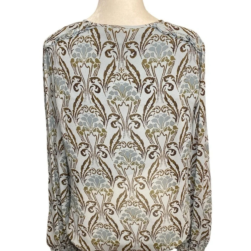 Tory Burch Robin egg blue silk blouse